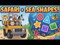 Shape Safari Splash 🌴 | Learn Shapes and Colors Song for Kids | Jungle Adventure with Animals