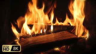 Relaxing Fireplace, Calming Burning Fire, ASMR Fireplace & Crackling Fire Sounds (NO MUSIC) | 8K HDR