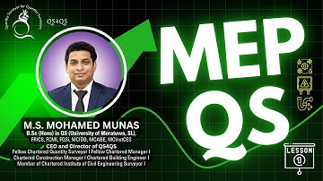 MEP QS | Mechanical, Electrical & Plumbing Quantity Surveying | QS4QS by M.S. Mohamed Munas