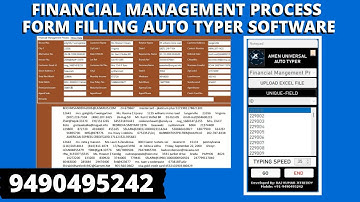 Financial Management Process Form Filling Auto Typer Software