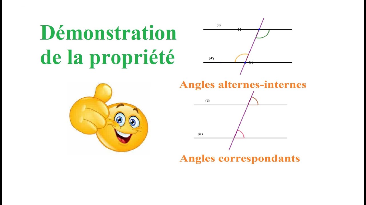 Démonstration Propriété des angles alternesinternes et des angles correspondants YouTube Démonstration Propriété des angles alternesinternes et des angles correspondants YouTube