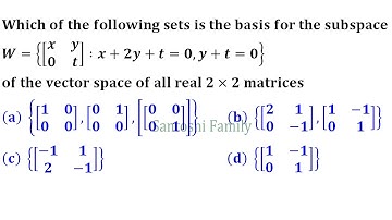 basis and dimension subspace vector space msc phd ISRO IIT Jam Mathematics 2007 linear algebra