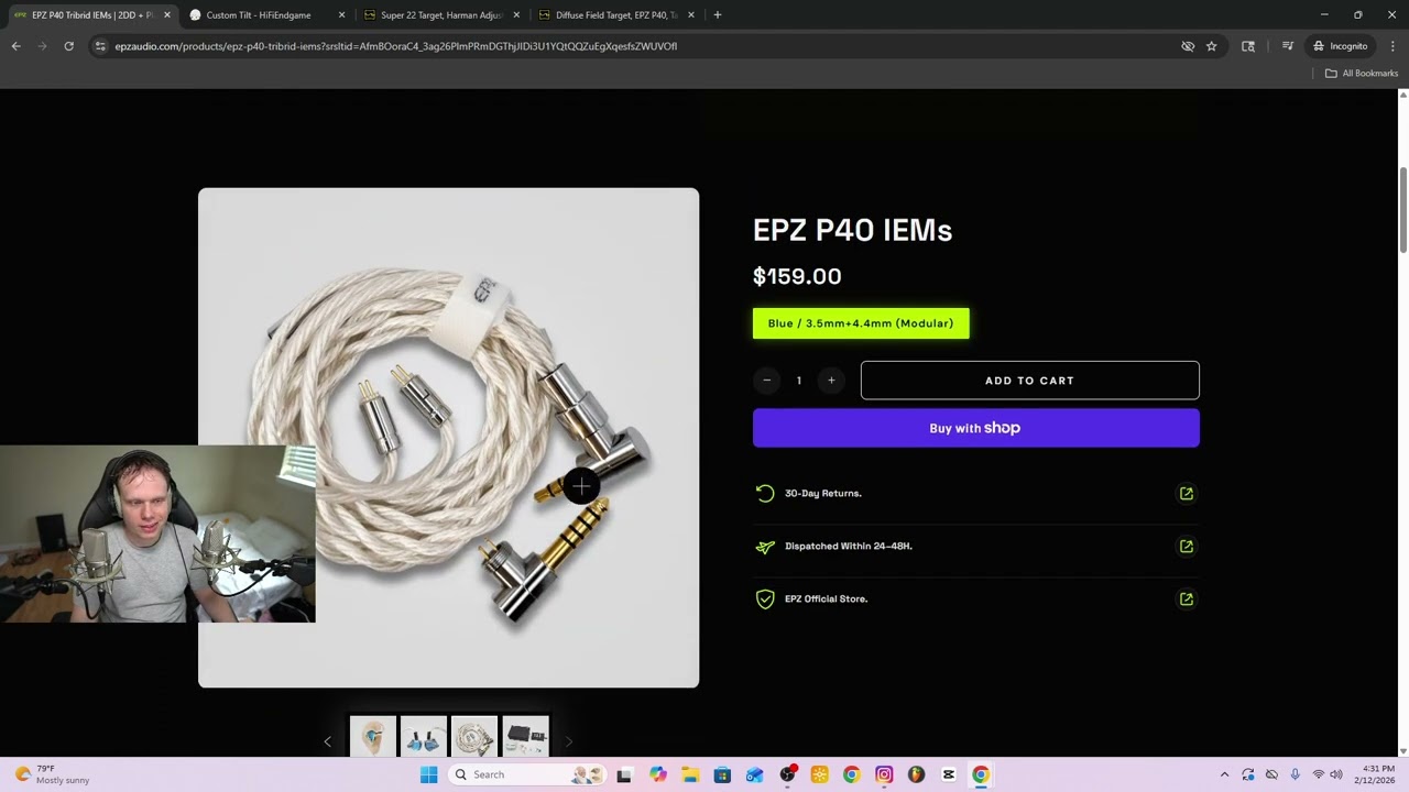 Ещё одни внутриканальные наушники Endgame из Китая: EPZ P40