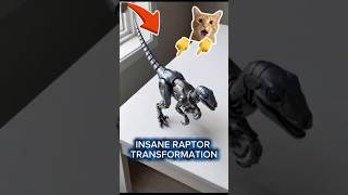 Silver-Blue Velociraptor TRANSFORMS Into a Mecha Predator 🤯 #AIVideo #MechanicalToy #viralshorts