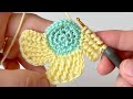 Woww ! Very Easy 🌼 Very Sweet Crochet Tunisian Flower Pattern #crochet #easycrochet #crochetflowers