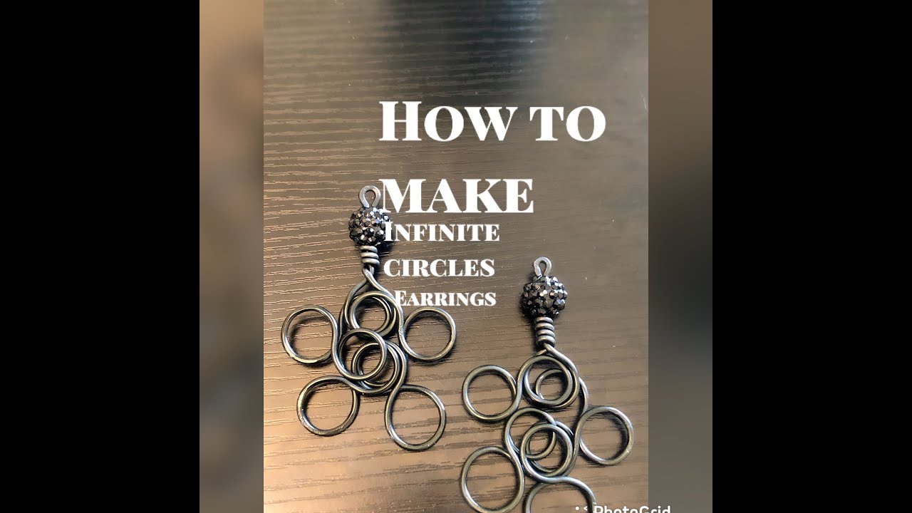 How to make infinite circles aluminum wire earrings - YouTube