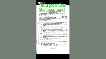 Diploma in Civil engineering 6th semester Transportation ll question paper 2082 #ctevt #engineering