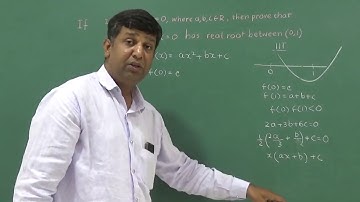 IITJEE  If `2a+3b+6c=0, then prove that at least one root of the eqn ,without using ROLLE