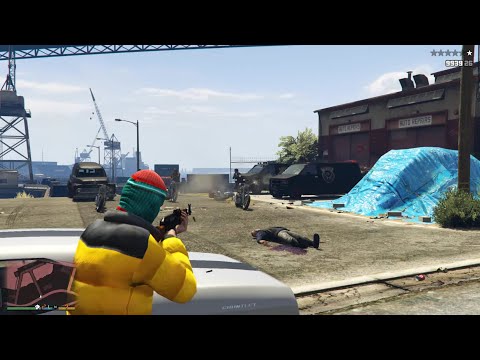 GTA 5 RDE 4.0.1 - The Lost MC Port Shootout + Ten Star Escape