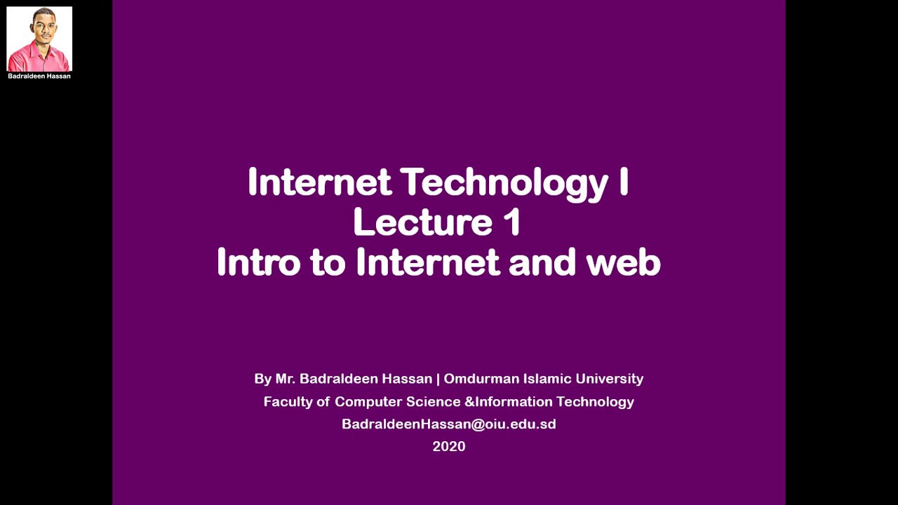 تقنيات الانترنت المحاضره 1  الانترنت والويب |internet technology lecture 1