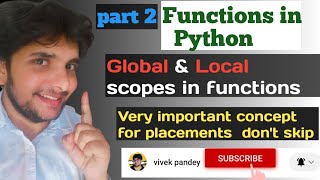 Functions |Local and global variable scope in python |vivek pandey| #python #technology #youtube