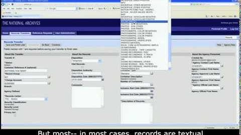 ARCIS Training Module 5: Records Transfers - Create a new transfer - basic