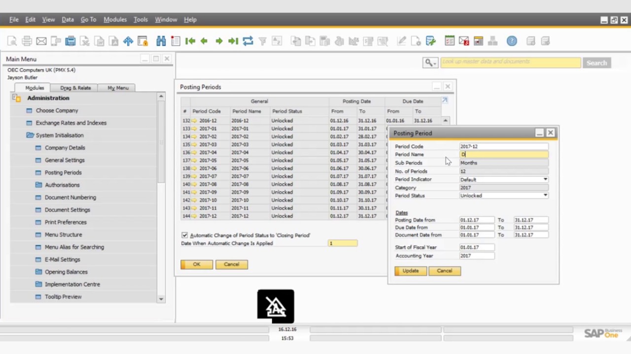 Define Financial Year In Sap B1 Define Financial Year In Sap B1