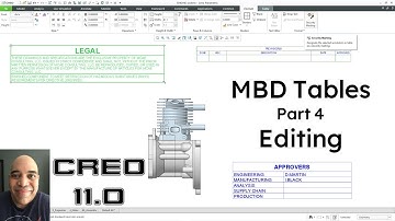 Creo Parametric 11.0 - Tables in MBD - Editing, Resizing, Erasing, and Security Markings
