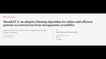 MetaBAT 2: an adaptive binning algorithm for robust and efficient genome reconstructi... | RTCL.TV
