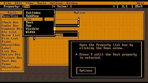 Visual Basic 1.0 for MSDOS - (circa 1992) - Hercules Monochrome version - Microsoft