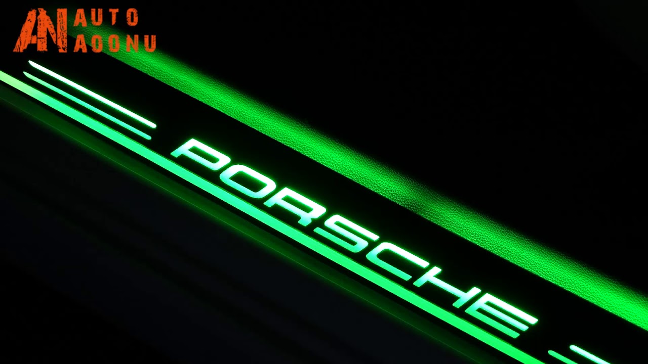 Colorful LED Door Sill For Porsche YouTube