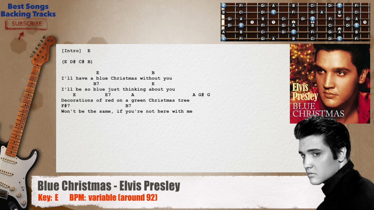 Blue Christmas Elvis Presley Guitar Backing Track With Chords And blue christmas elvis presley guitar backing track with chords and