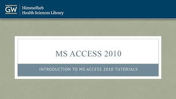 Introduction to MS Access 2010 Tutorial - Part I