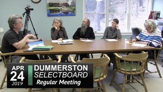Dummerston Selectboard Mtg 4/24/19