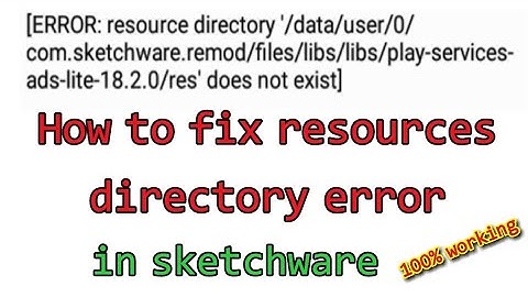 how to fix resources directory error in sketchware | how to fix sketchware error