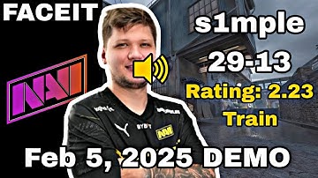 s1mple plays Train 29-13 in FACEIT! s1mple POV with COMMs (Train) CS2 DEMO