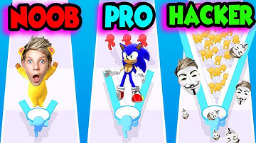 Can We Go NOOB vs PRO vs HACKER in Crowd Slicer! Prezley