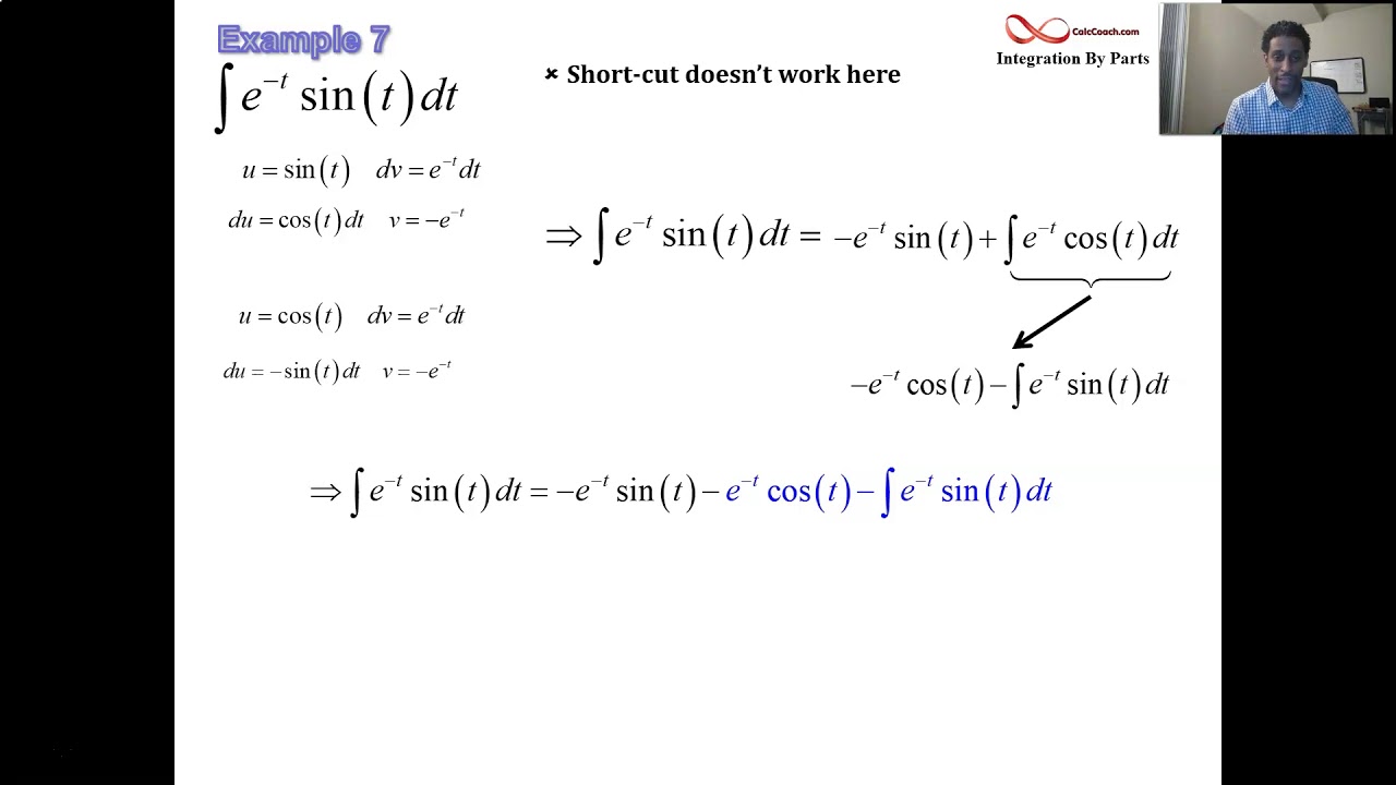 Integration By Parts Example 7 Exponential and Trig