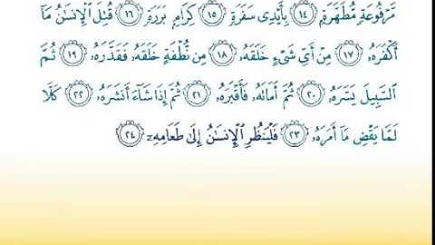 Surat Abasa 80 سورة عبس   Children Memorise   kids Learning quran