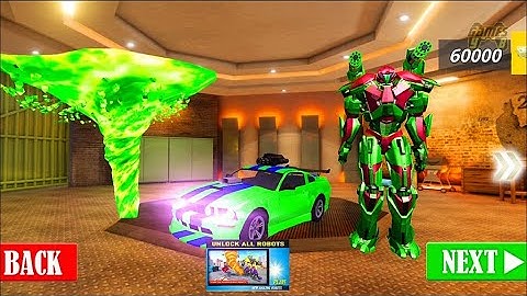 Hurricane Tornado Robot Car Transforming City Rescue - Android Gameplay
