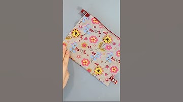 (Beginner sewing) Making a zipper pouch without lining #shorts #shortsvideo