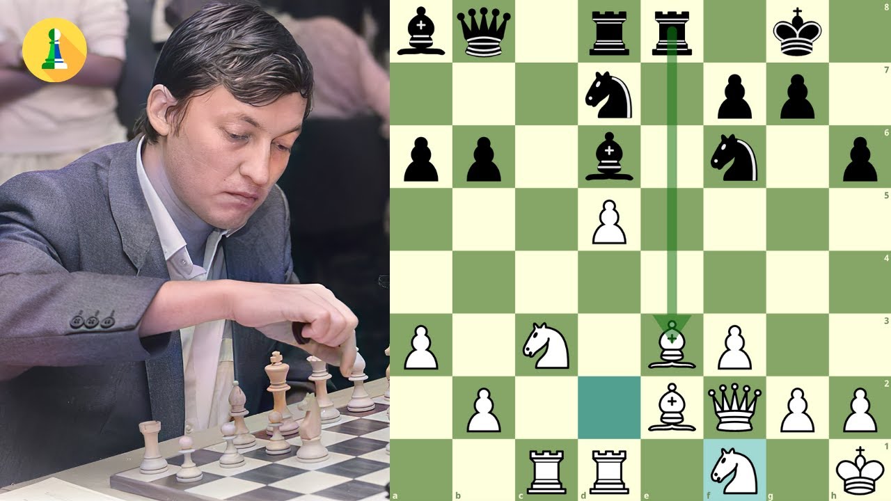 Anatoly Karpov jogando xadrez em uma simultânea em 1975.