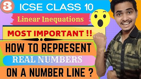 How to Represent Real Numbers on Number Line | Linear Inequations ICSE class 10 2022 | Part 3 |