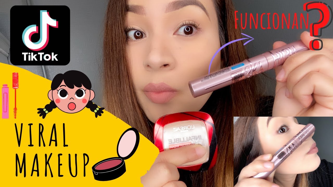 Probando maquillaje viral de TIKTOK! Base en polvo L'OREAL/ SKY HIGH