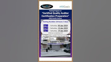 Training Class on “Quality Auditor Certification Preparation (ASQConnEx Course)”-Apr 2025-Shaarkview