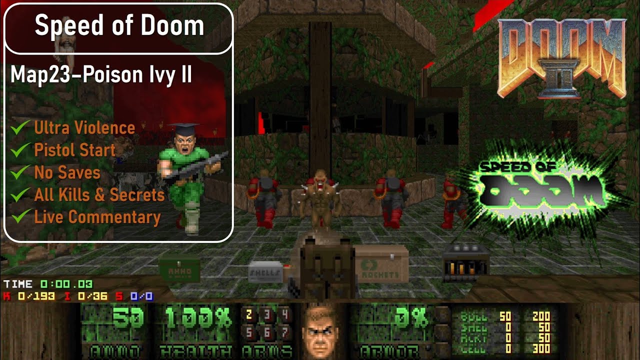 Speed of Doom Map23 - Poison Ivy II [Doom 2, UV, Pistol, 100%] - YouTube