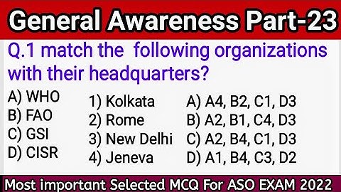 OPSC GENERAL AWARENESS LIVE CLASS FOR ASO EXAM 2022 PART-23