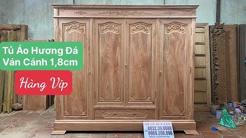 🔴 Báo Giá Tủ Áo 3 Buồng 4 Cánh Gỗ Hương Đá Hàng Víp Ván Cánh 1,8cm Dài 2m37 - Đồ Gỗ Huy San