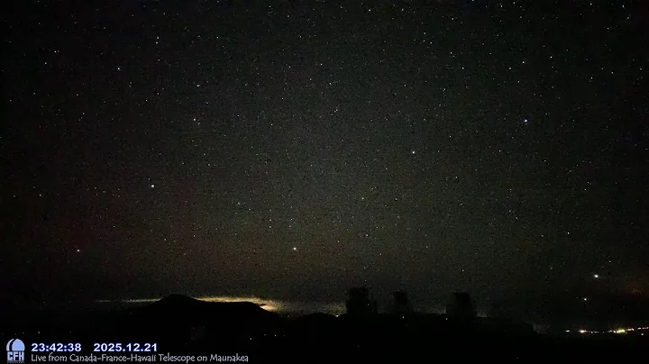 Geminid meteor shower 2025 & MaunaKea West view LIVE from Canada-France-Hawaii Telescope (CFHT)
