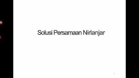 Solusi persamaan Nirlanjar