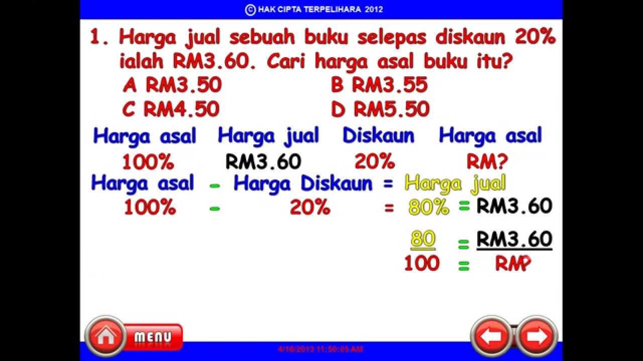 MATEMATIK UPSR : KERTAS 1. CARA MURID LEMAH - YouTube