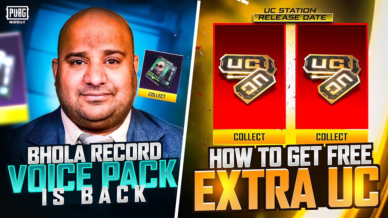 How To Get Free Extra Uc | Bhola Record Voice Pack Is Back | Uc Station Release Date | 1v4 On Arbic