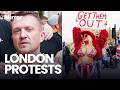 Tommy Robinson's Unite the Kingdom and pro-Palestine protests take over London streets