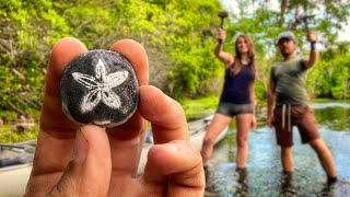 ⛏️ Cracking Open Rocks for INCREDIBLE Crystal Covered Fossils &amp; Exploring a Florida River! 🛶🐊⛈️🐢
