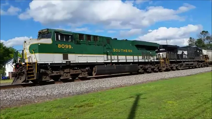 [NS]8099 ES44AH Southern Heritage Unit Leads 349-21 in Selma NC & Hornsalute & Nice K5HL-R2 Doppler