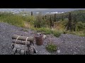 Bear camp. Setting up the tent