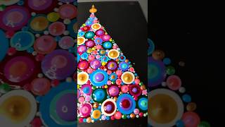 How to Paint Christmas Tree | Easy Dot Art Painting #shorts #art #satisfying #acrylicpainting