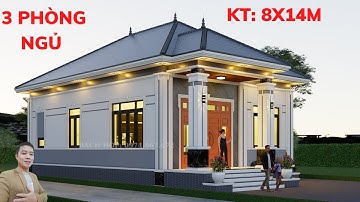 C401 - Nhà cấp 4 mái nhật 3 phòng ngủ  8x13.8m tại Yên Mô Ninh Bình năm 2023 | Nhà Đẹp Bách Hợp