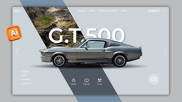 Illustrator CC Tutorial | Graphic Design | Website Landing page concept Design ⚡