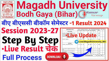 Magadh University B.A,B.sc,B.Com Semester-1 Session 2023-27 Result Download Problem Solve